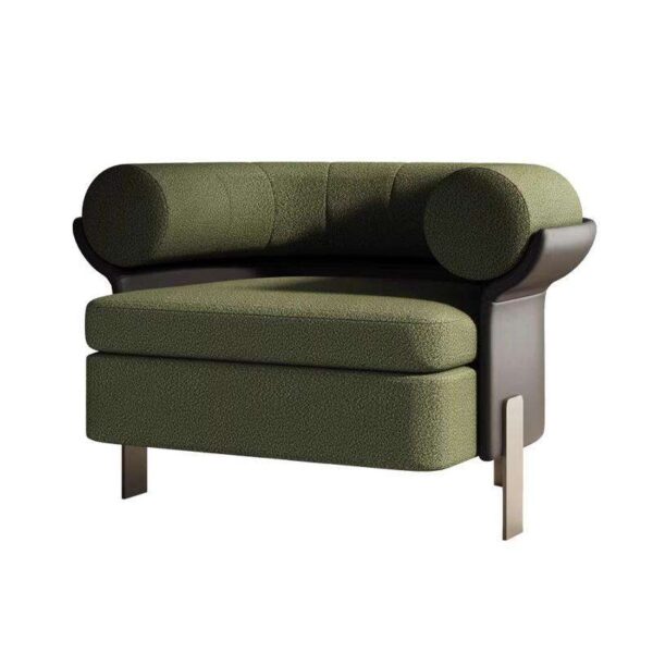 Italian Mattia Lounge Chair Minimalist Modern Metal Single Sofa for Home Office Luxury for Small Apartment Living Room Bedroom